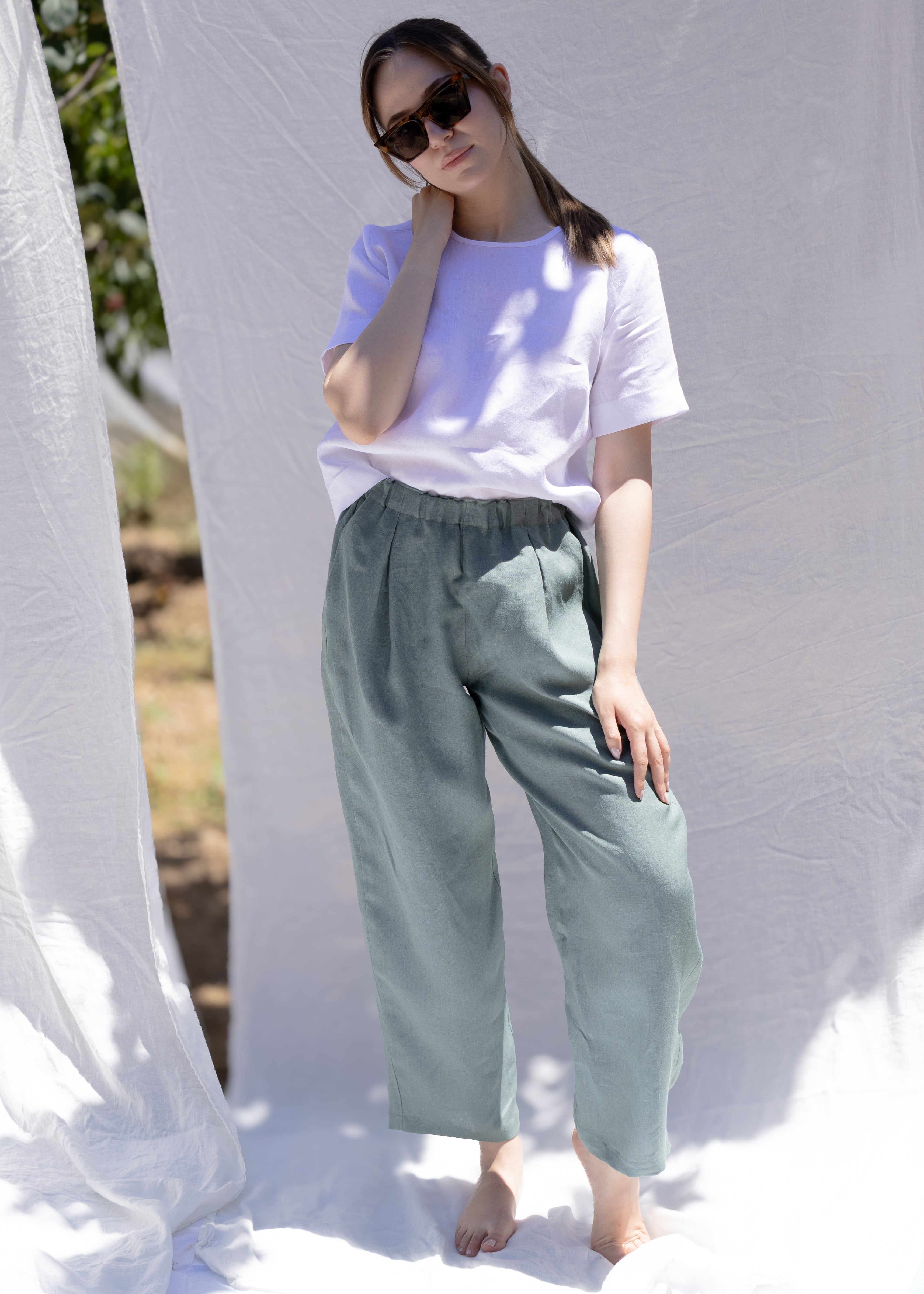 SAGE KETEN PANTOLON
