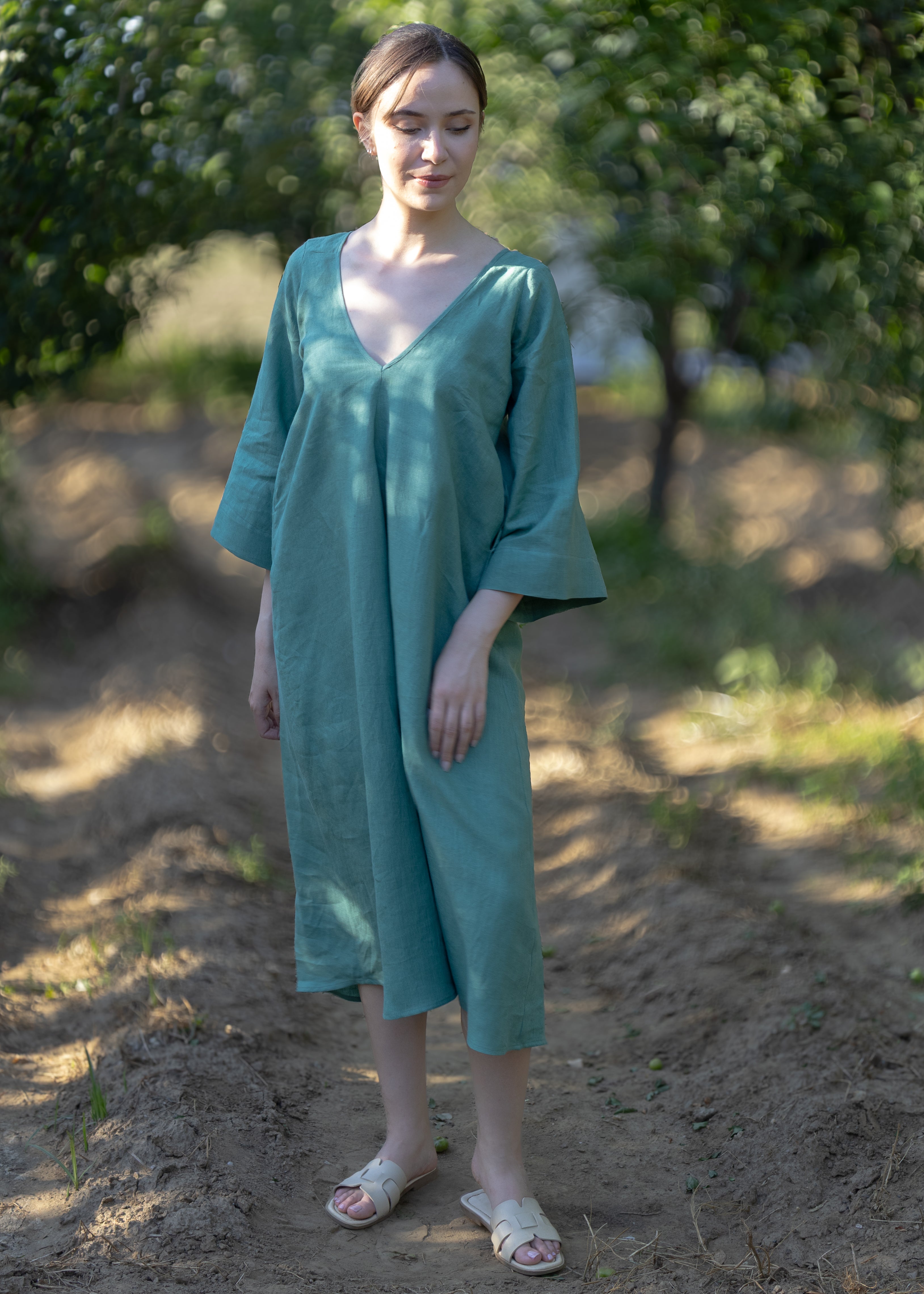 CLOVER KETEN ELBISE