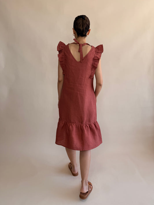 FLOORED SLEEVE DRESS