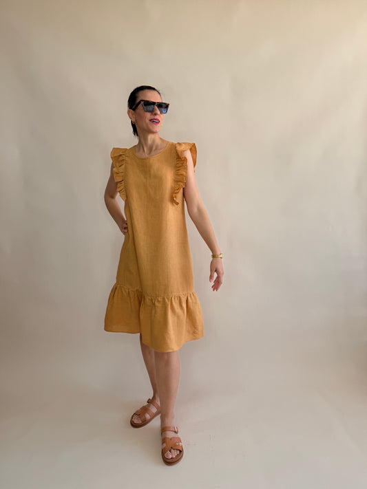 FLOORED SLEEVE DRESS