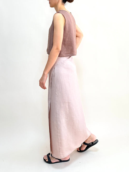 LINEN TIE LONG SKIRT