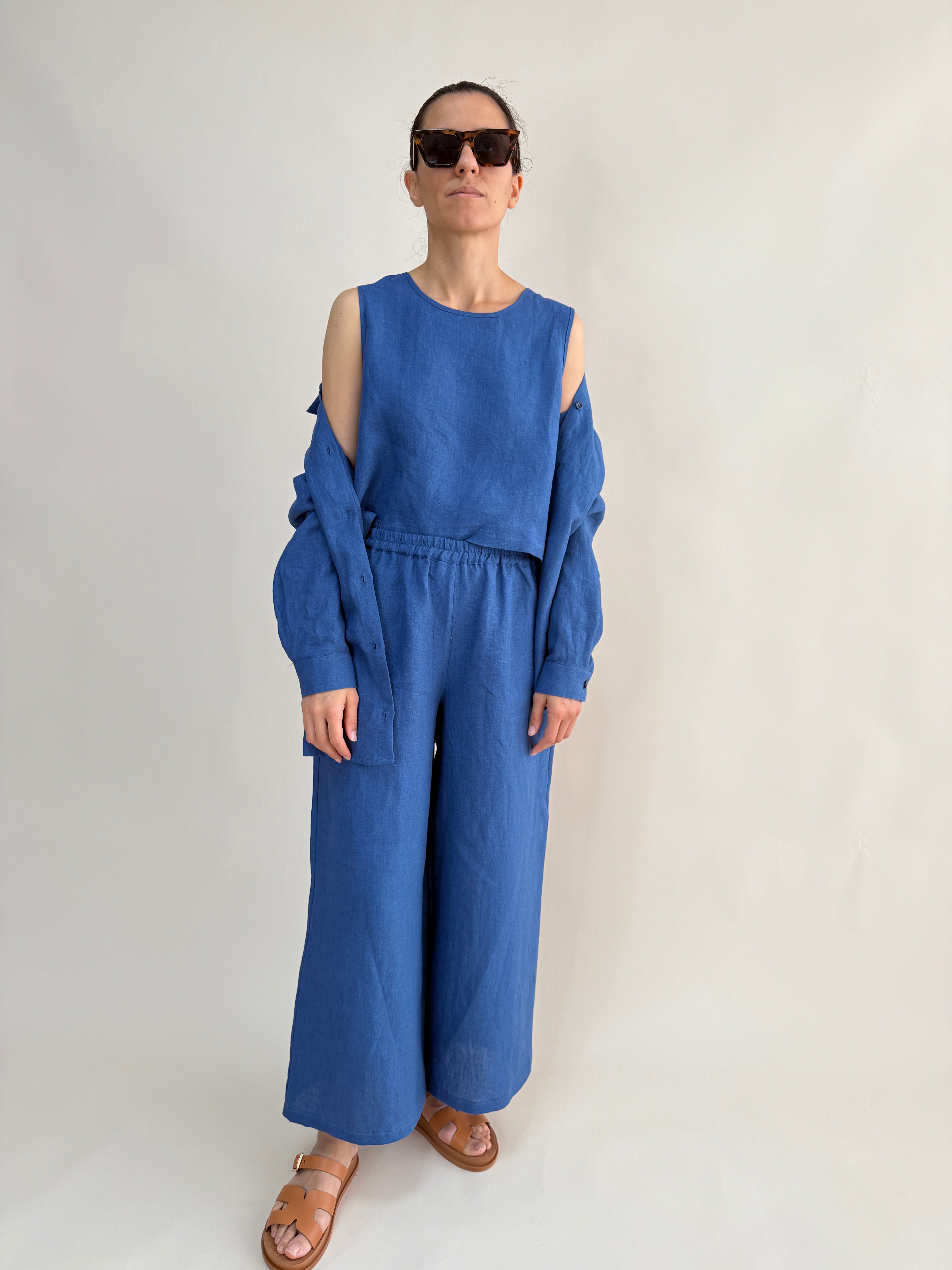 KOLSUZ KETEN CROP TOP
