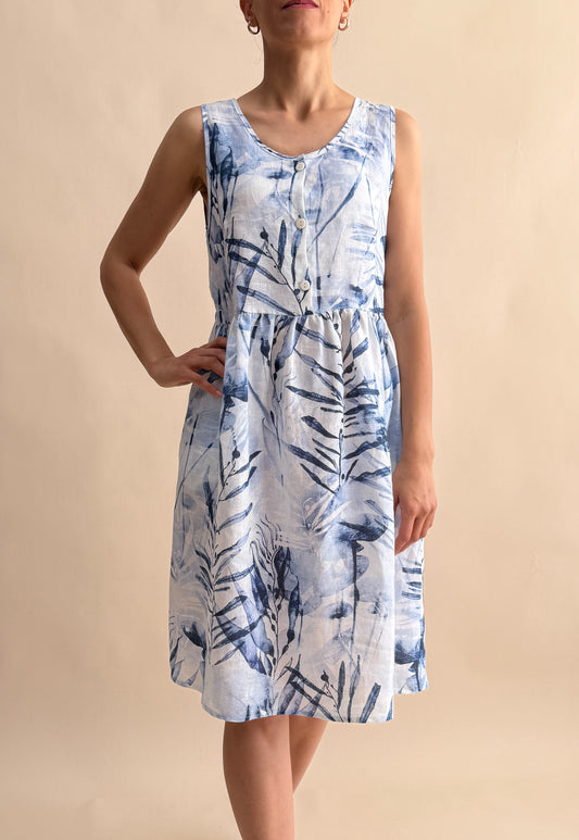 SLEEVELESS BUTTONED DRESS