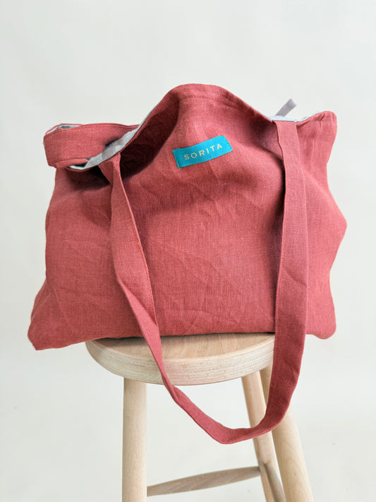 GENİŞ KETEN ÇANTA