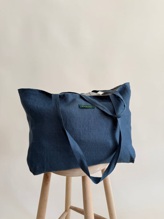 GENİŞ KETEN ÇANTA