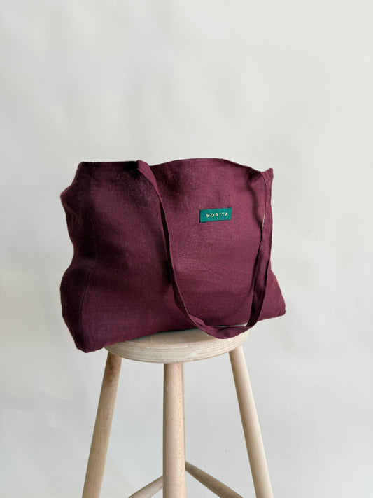 GENİŞ KETEN ÇANTA