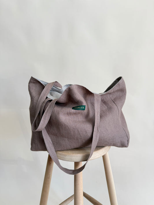 GENİŞ KETEN ÇANTA