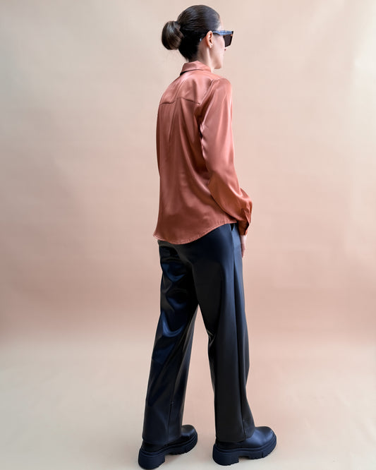 SAF İPEK KLASİK GÖMLEK