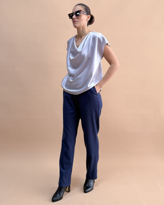 SAF İPEK DEGAJE BLUZ