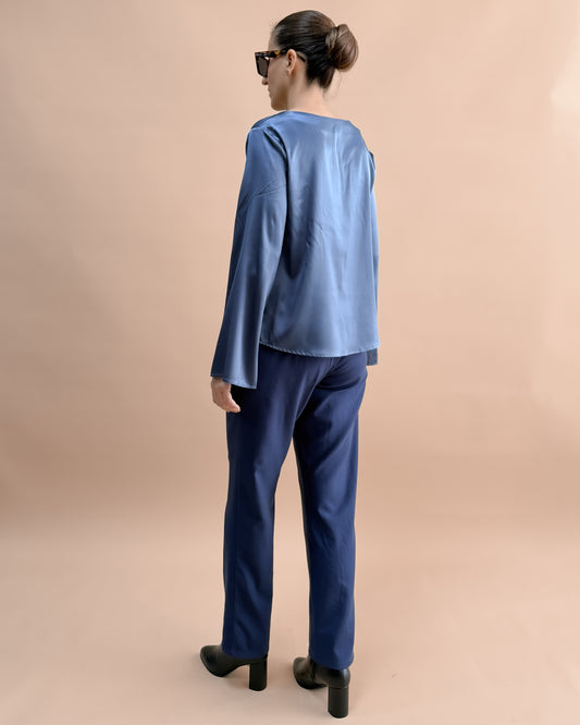 SAF İPEK ZARİF YAKA BLUZ