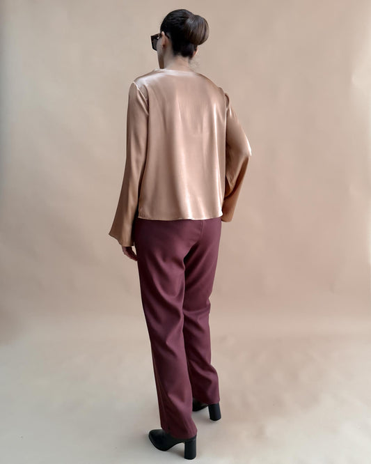 SAF İPEK ZARİF YAKA BLUZ