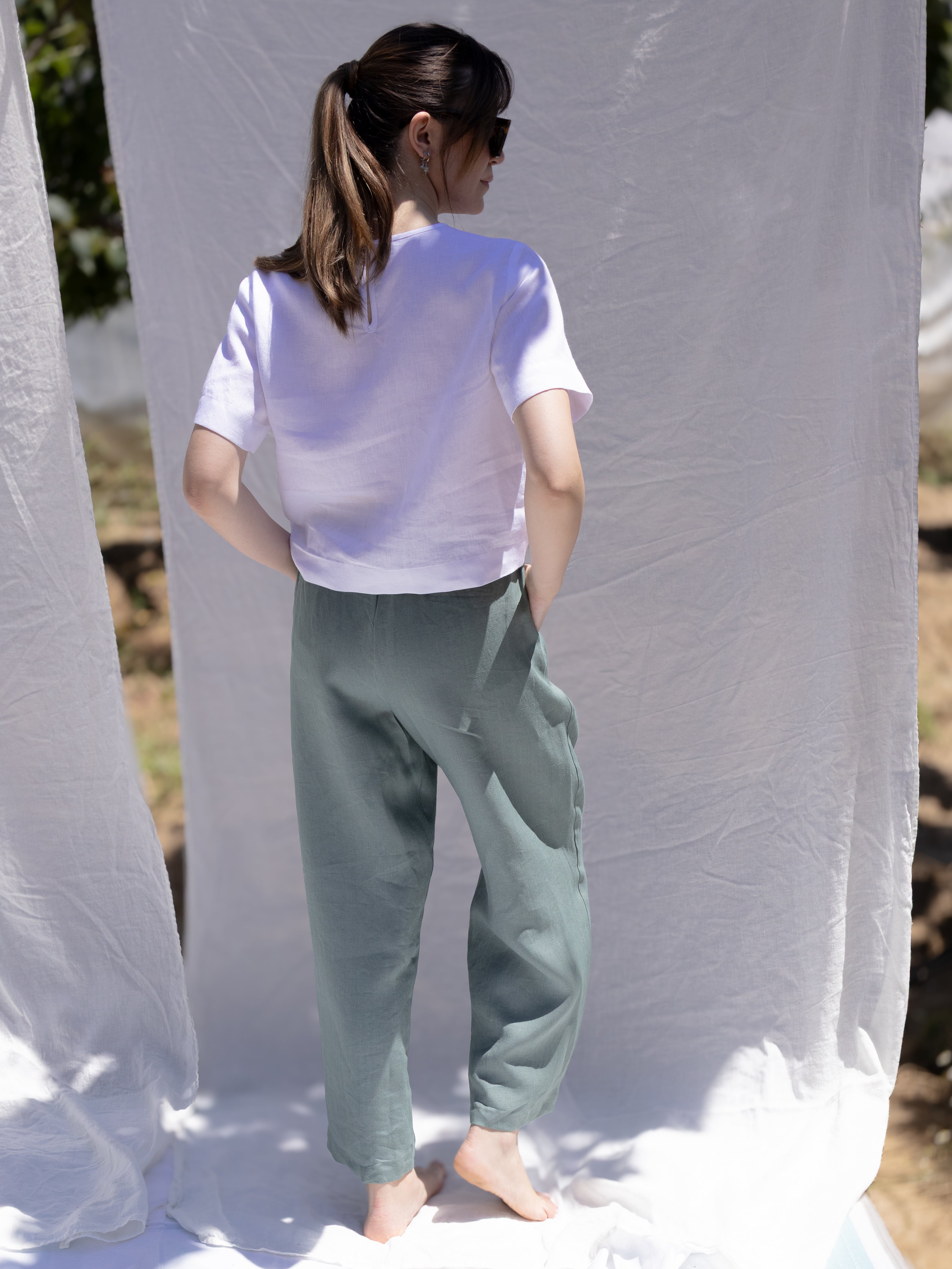 SAGE KETEN PANTOLON