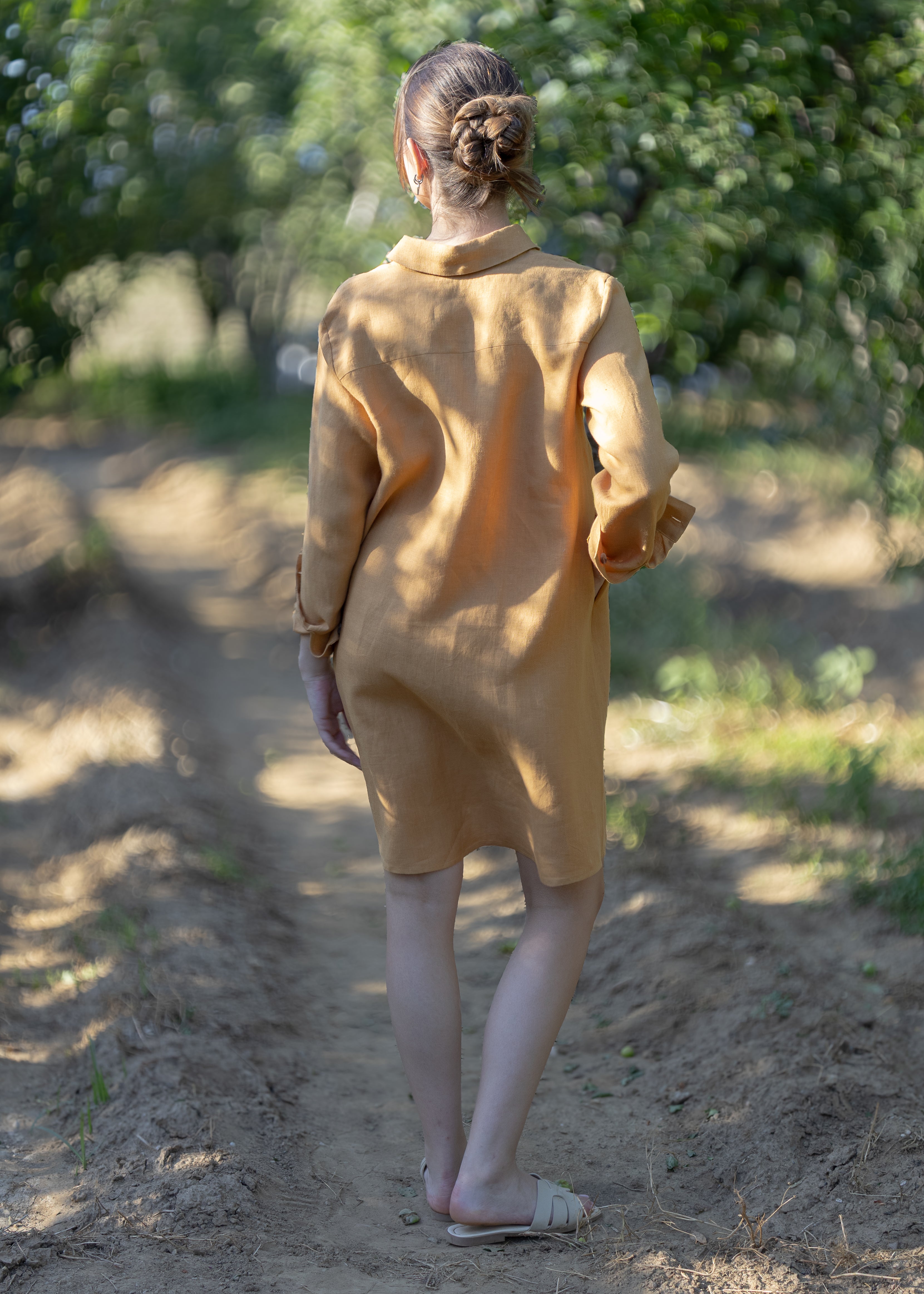 HAZEL KETEN ELBISE