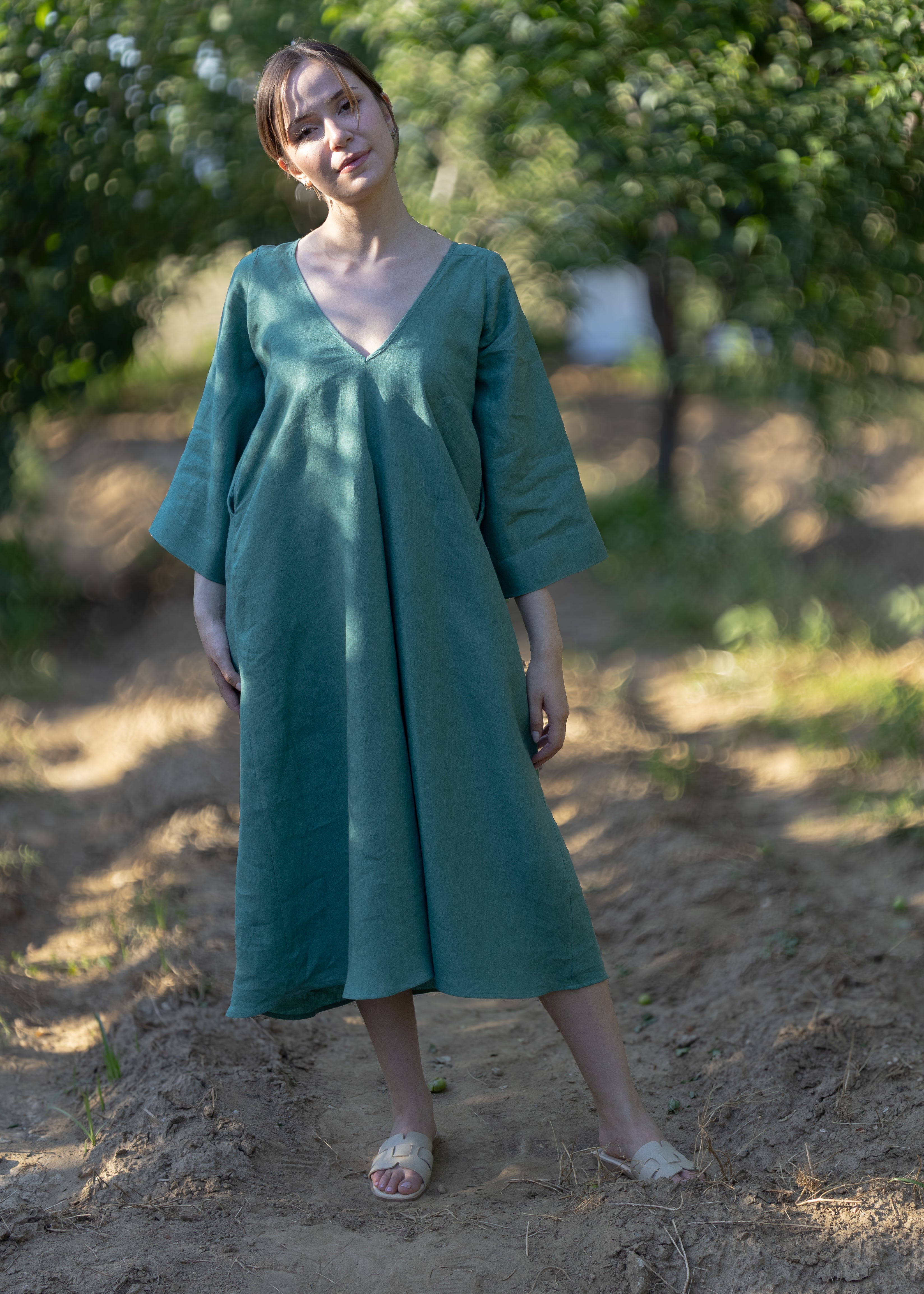 CLOVER KETEN ELBISE