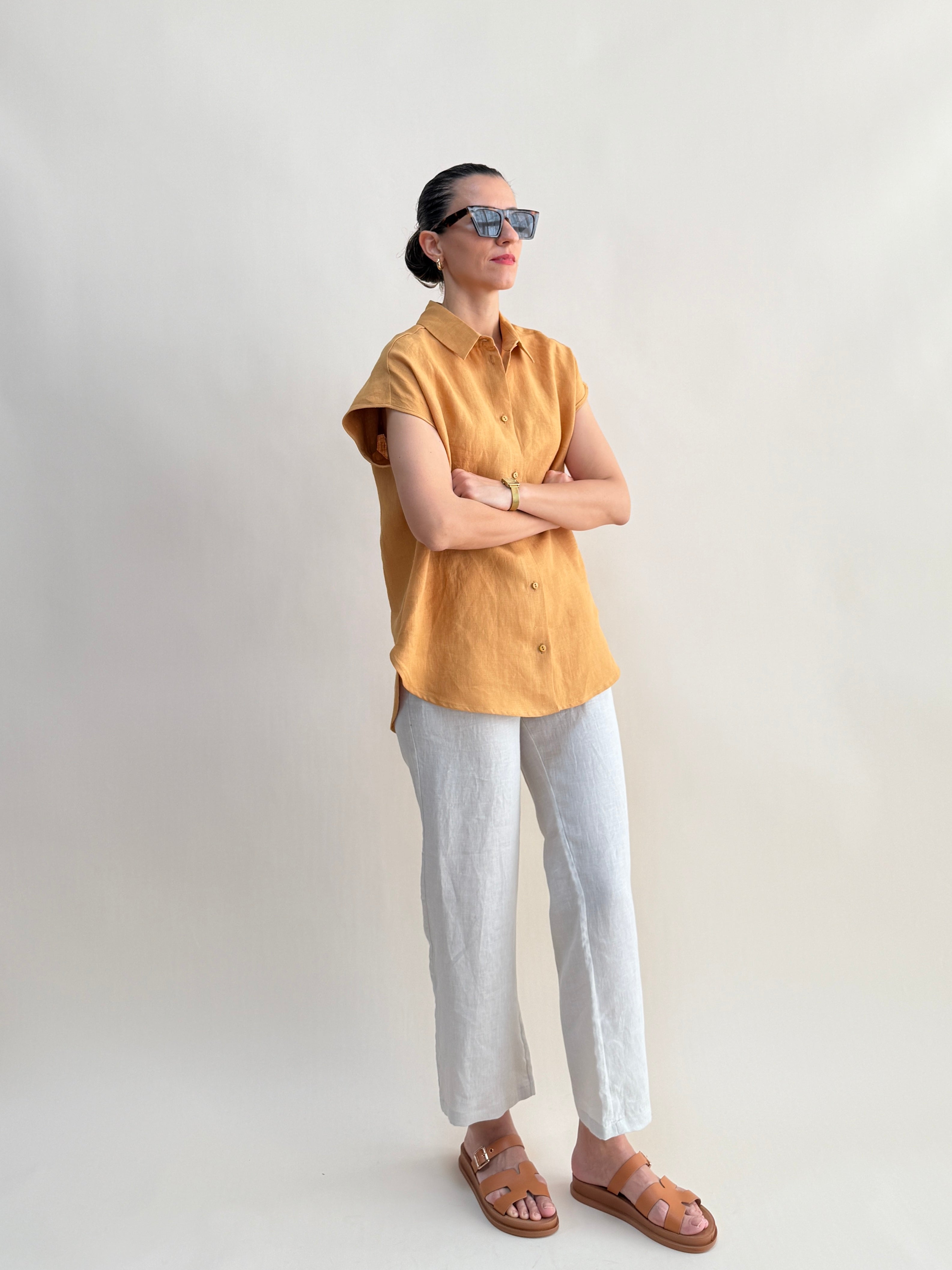 DÜZ PAÇA KETEN PANTOLON