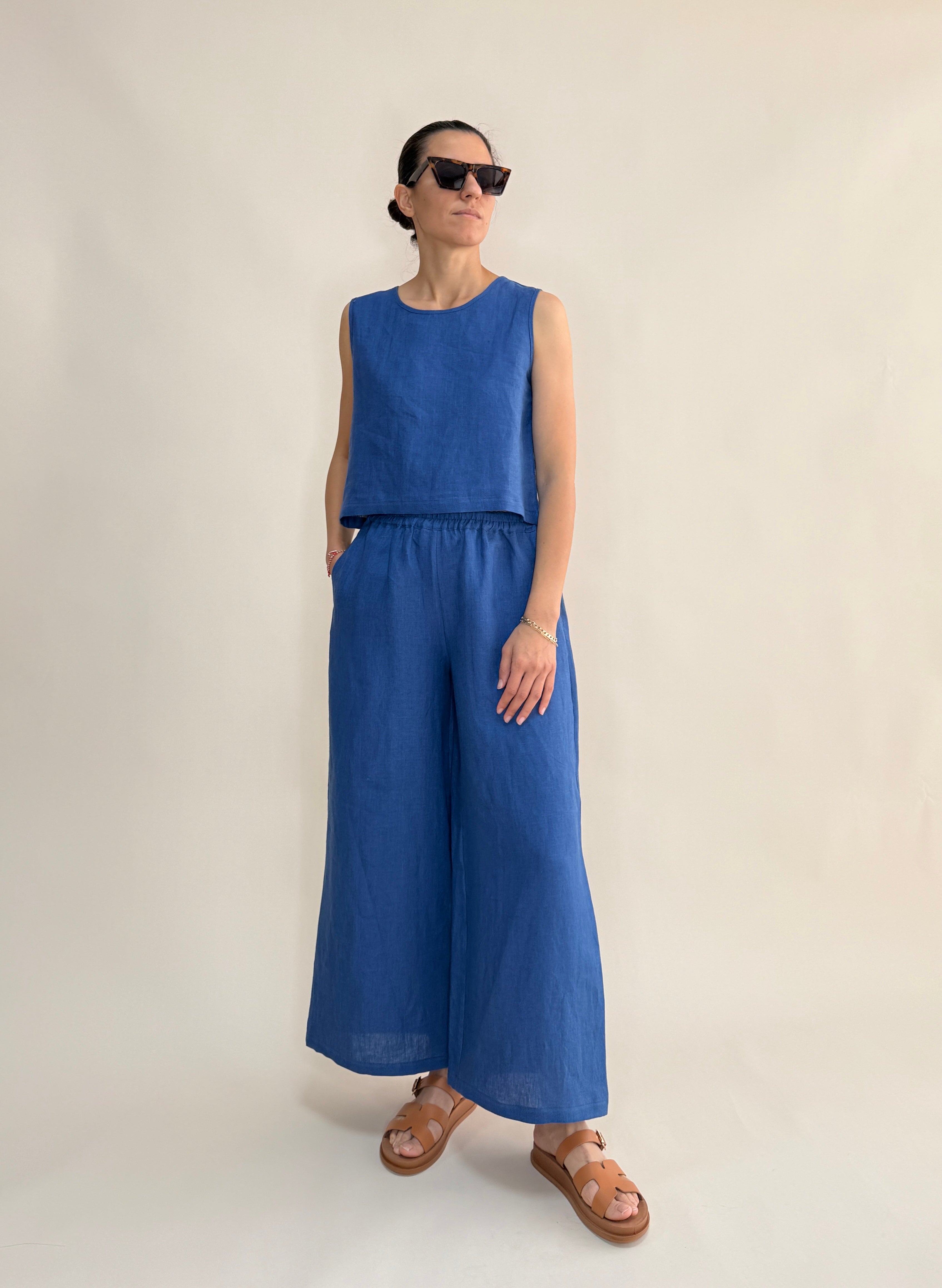 KOLSUZ KETEN CROP TOP
