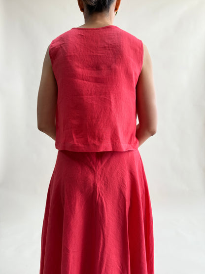 KOLSUZ KETEN CROP TOP