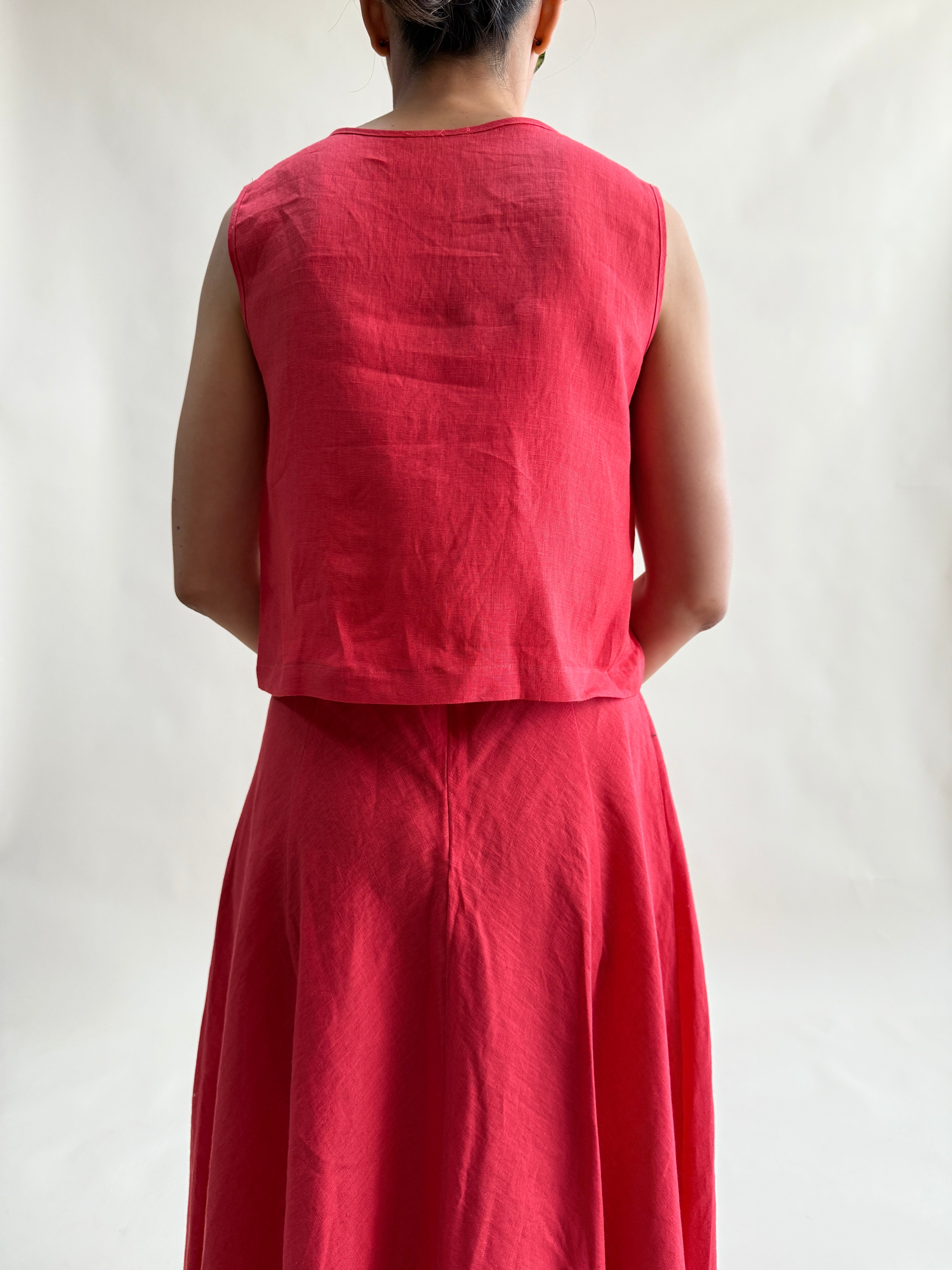 KOLSUZ KETEN CROP TOP