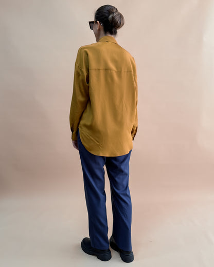 SAF İPEK OVERSIZE GÖMLEK