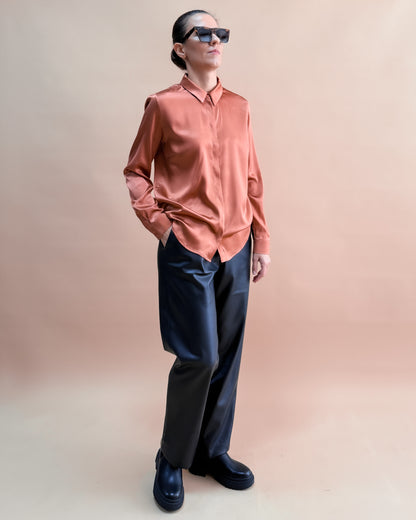 SAF İPEK KLASİK GÖMLEK