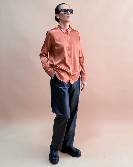 SAF İPEK KLASİK GÖMLEK