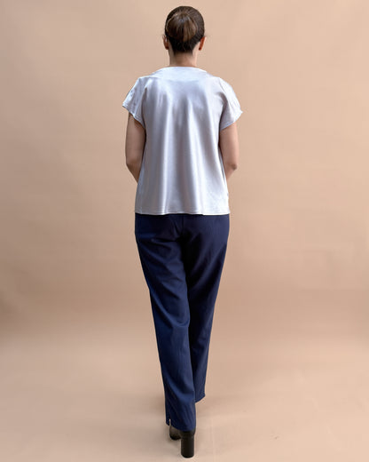 SAF İPEK DEGAJE BLUZ