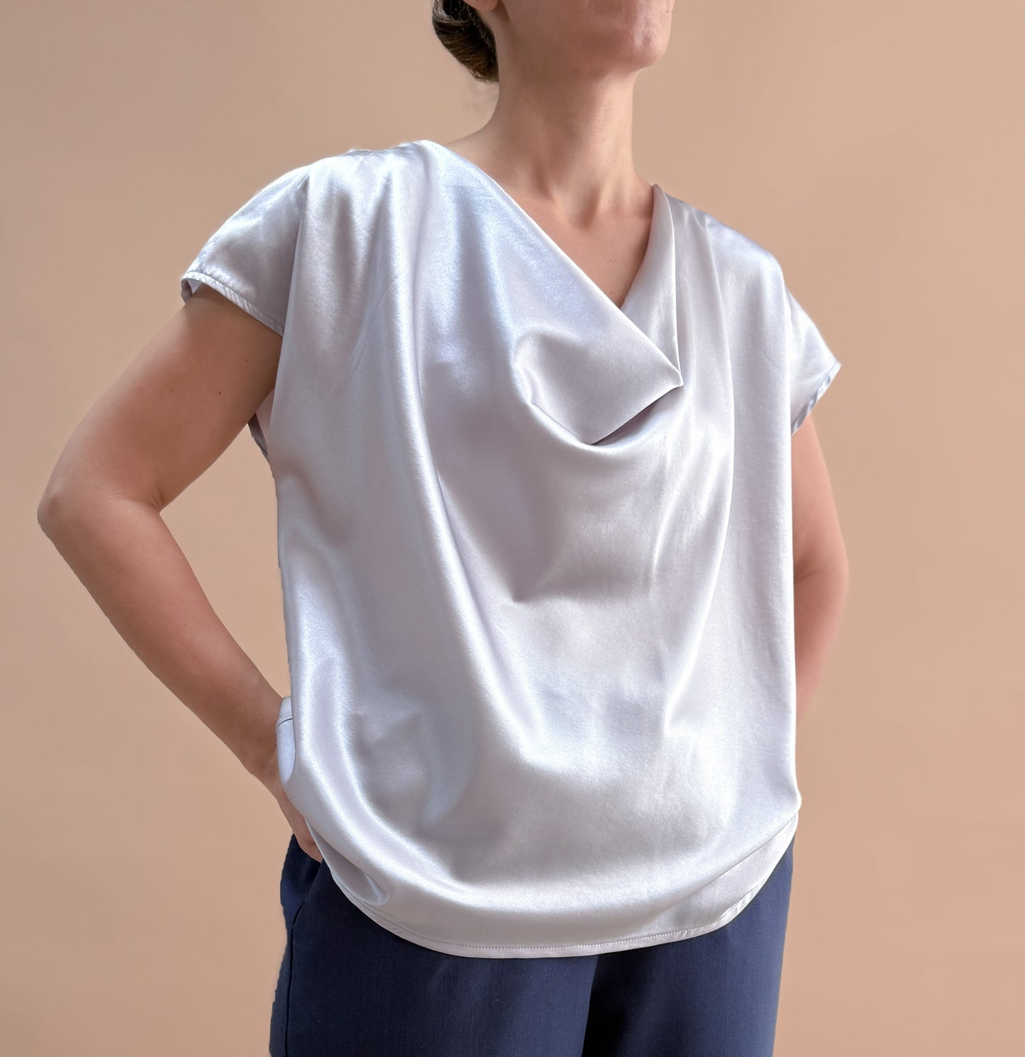 SAF İPEK DEGAJE BLUZ