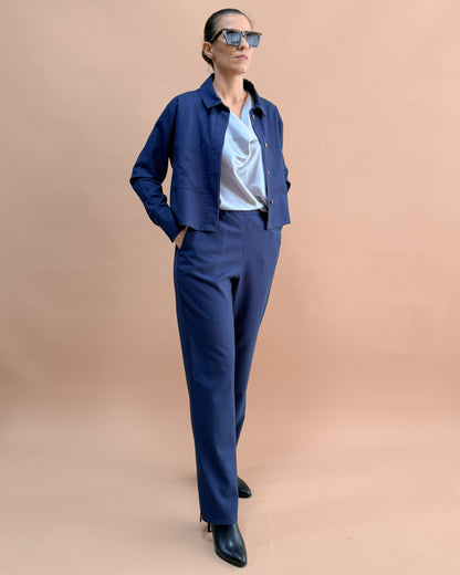 SAF MERİNO YÜN DÜZ PAÇA PANTOLON