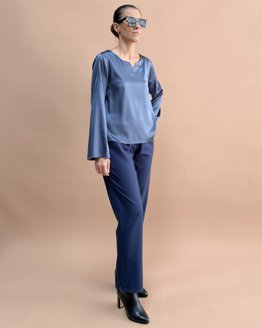 SAF İPEK ZARİF YAKA BLUZ