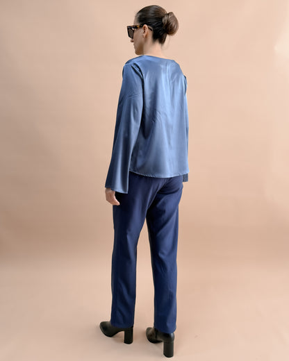 SAF İPEK ZARİF YAKA BLUZ