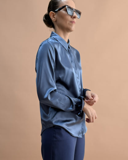 SAF İPEK KLASİK GÖMLEK