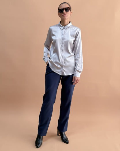 SAF İPEK KLASİK GÖMLEK