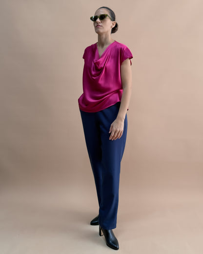 SAF İPEK DEGAJE BLUZ