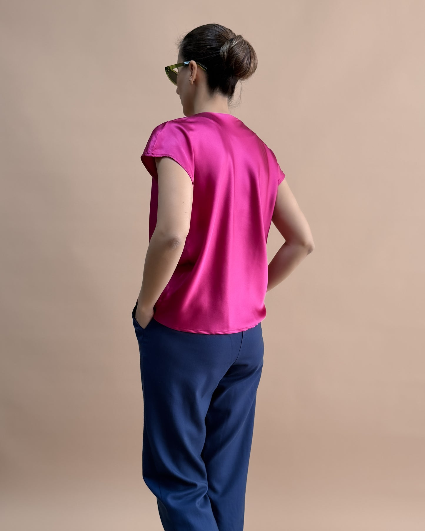 SAF İPEK DEGAJE BLUZ