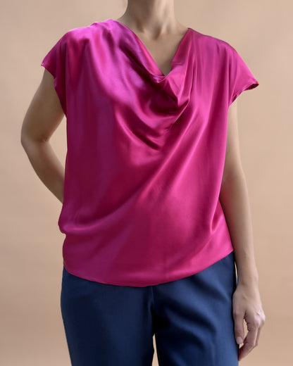 SAF İPEK DEGAJE BLUZ