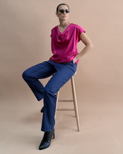 SAF İPEK DEGAJE BLUZ