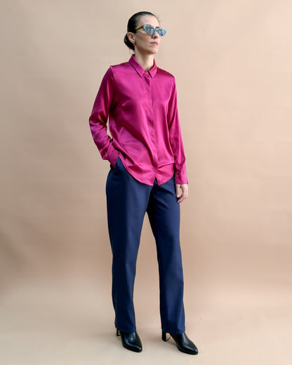 SAF İPEK KLASİK GÖMLEK