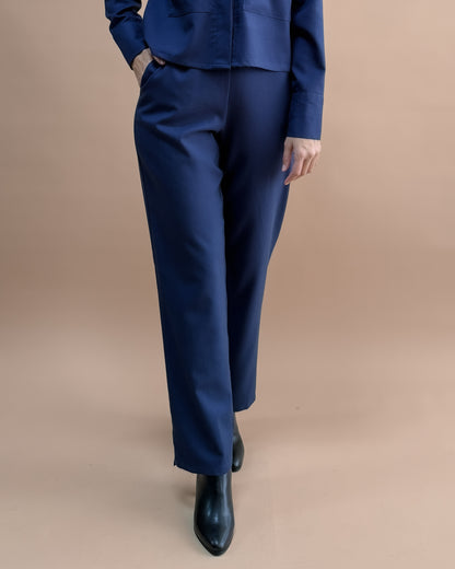 SAF MERİNO YÜN DÜZ PAÇA PANTOLON