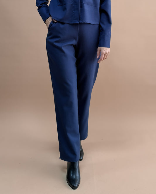 SAF MERİNO YÜN DÜZ PAÇA PANTOLON