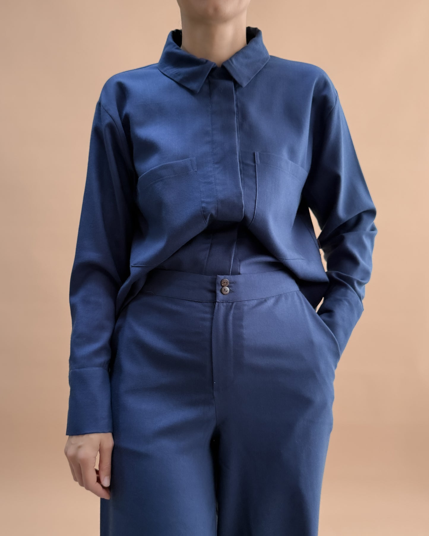 SAF MERİNO YÜN PALAZZO PANTOLON