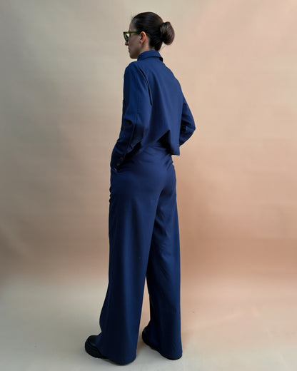 SAF MERİNO YÜN PALAZZO PANTOLON