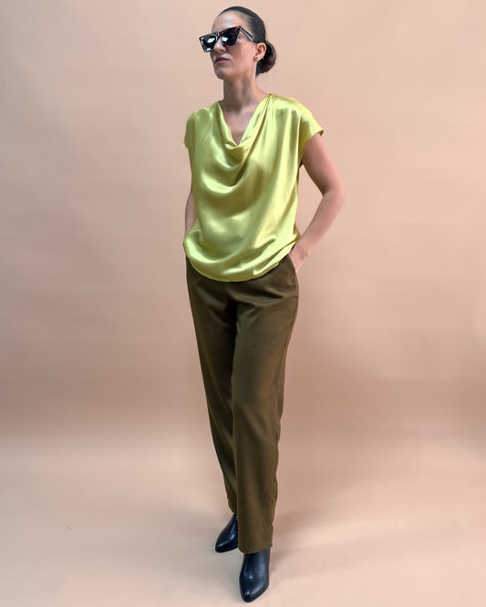 SAF İPEK DEGAJE BLUZ