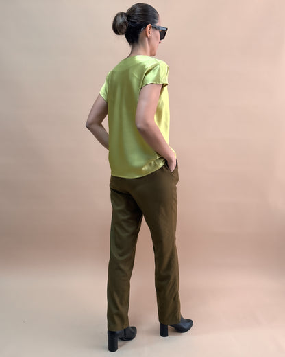 SAF İPEK DEGAJE BLUZ