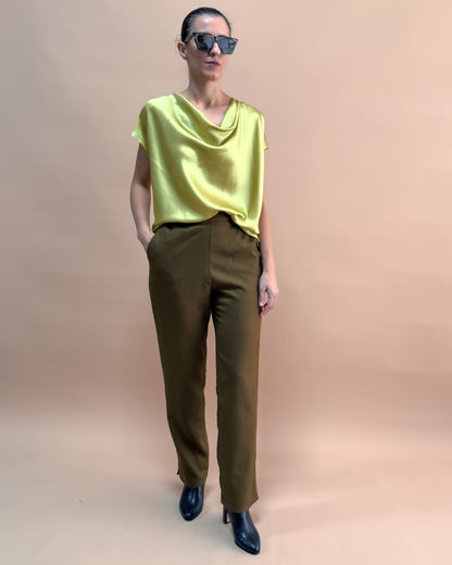 SAF İPEK DEGAJE BLUZ