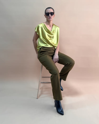 SAF MERİNO YÜN DÜZ PAÇA PANTOLON