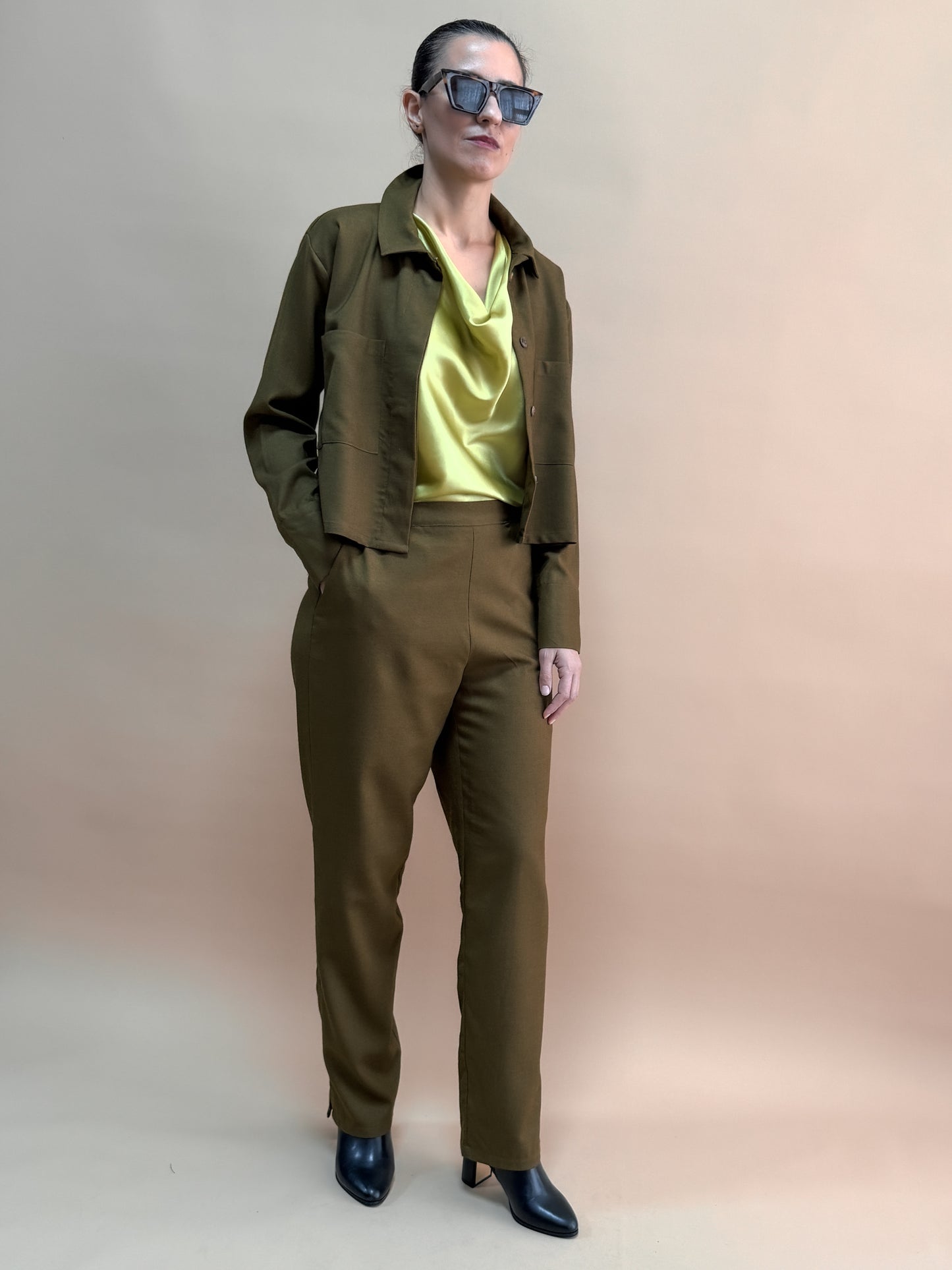 SAF İPEK DEGAJE BLUZ