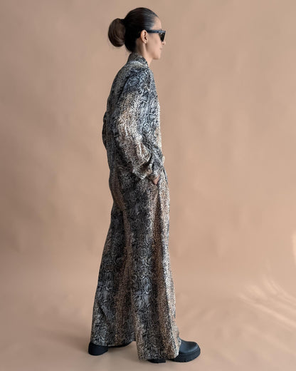 BASKILI SAF İPEK BOL PAÇA PANTOLON