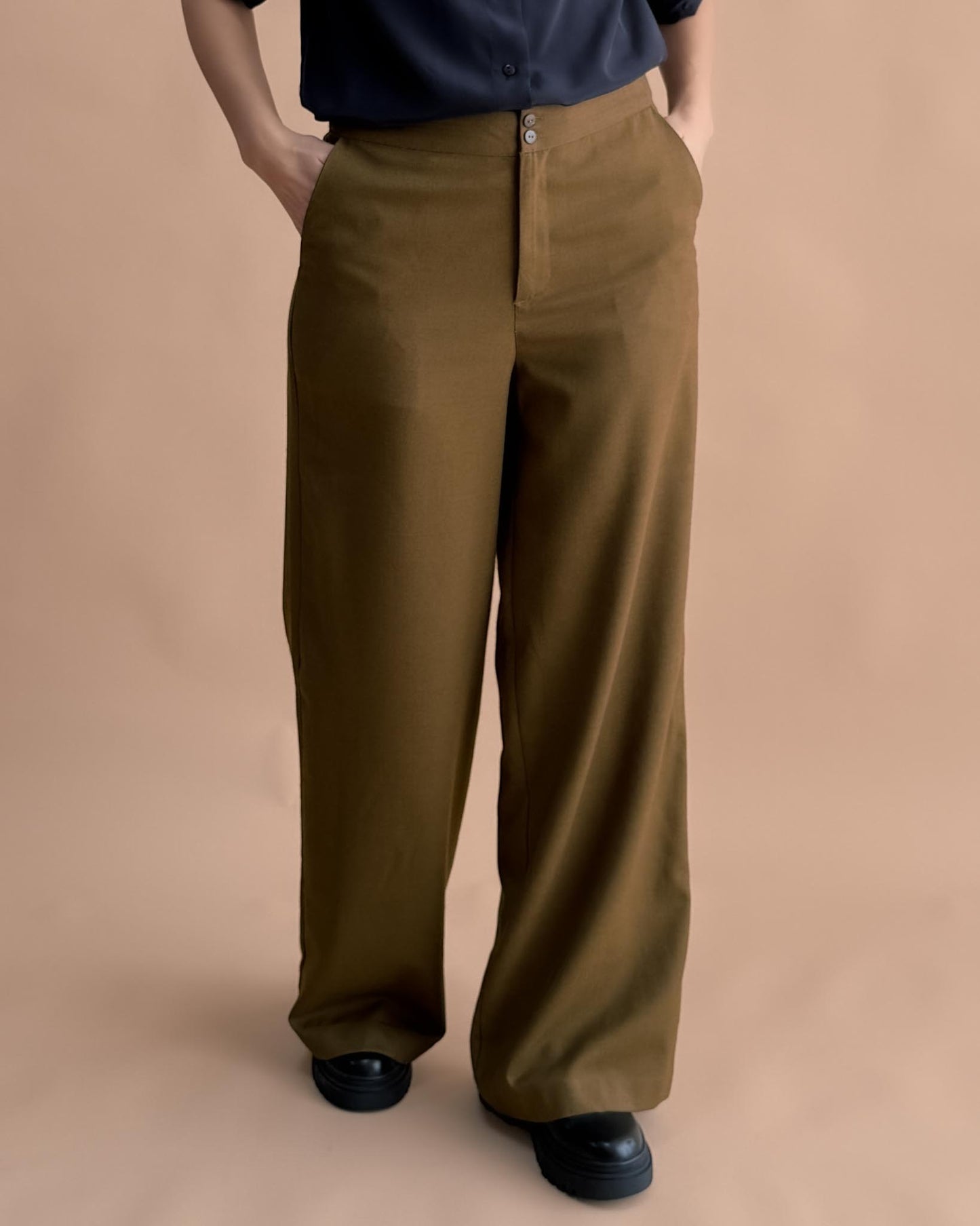 SAF MERİNO YÜN PALAZZO PANTOLON