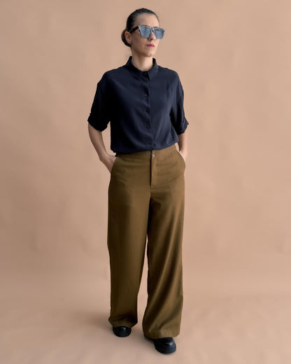 SAF MERİNO YÜN PALAZZO PANTOLON