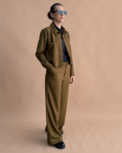 SAF MERİNO YÜN PALAZZO PANTOLON